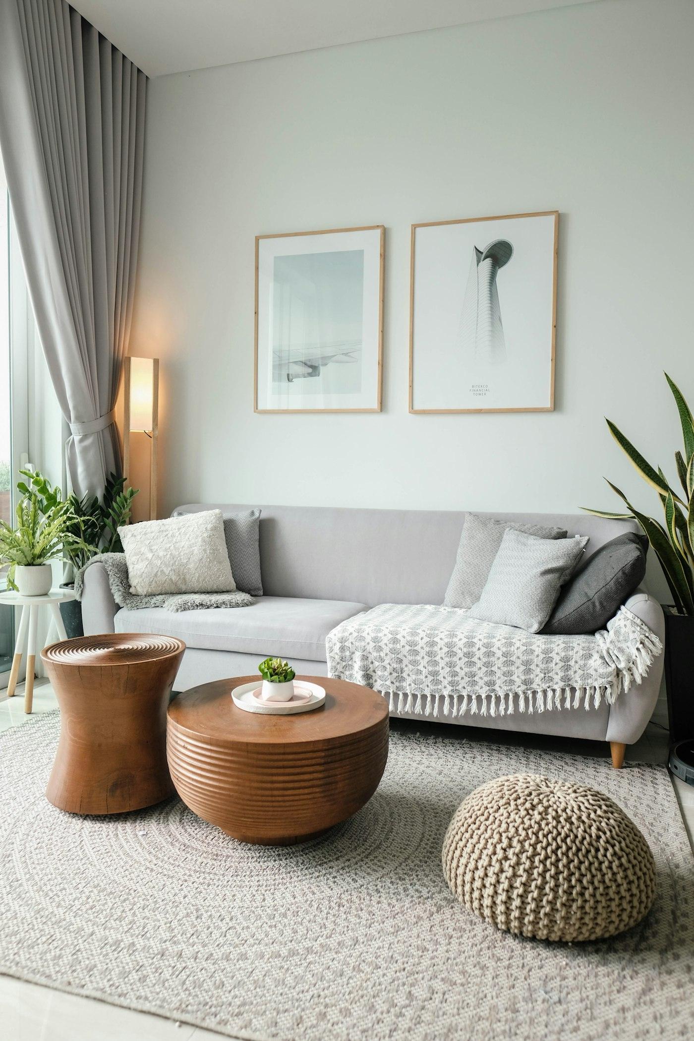 Living room prepared for a homeowner's return